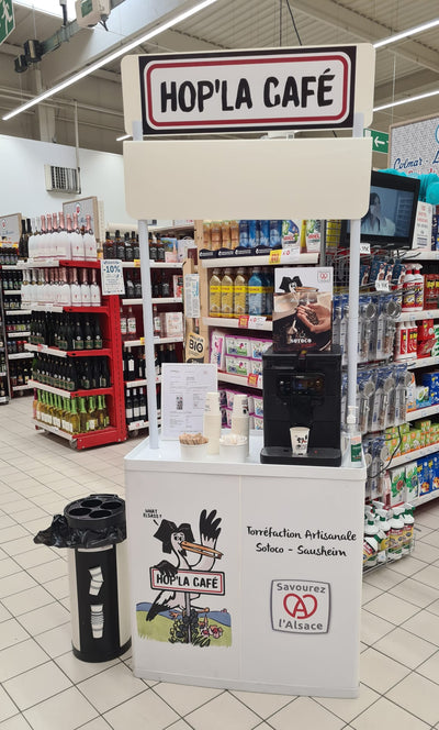 Hop'la Café est présent aujourd'hui et demain dans votre centre Super U COLMAR